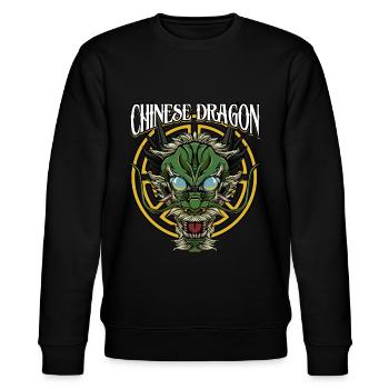 Chinesischer Drache | Fabeltier China Geschenk - Stanley/Stella Unisex Bio-Sweatshirt CHANGER  - Schwarz - Vorne - Nik (191cm) & Marisol (170cm)