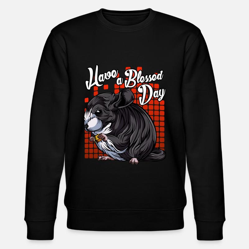 Modern Chinchilla | Waldtier Waldbewohner Geschenk - Stanley/Stella Unisex Bio-Sweatshirt CHANGER  - Schwarz