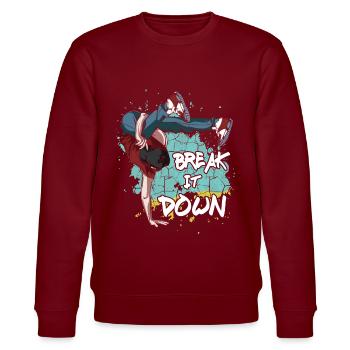 Breakdance - Stanley/Stella Unisex Bio-Sweatshirt CHANGER  - Burgunderrot - Vorne - Nik (191cm) & Marisol (170cm)