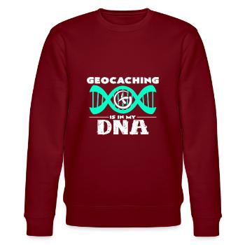 Geocaching - Stanley/Stella Unisex Bio-Sweatshirt CHANGER  - Burgunderrot - Vorne - Nik (191cm) & Marisol (170cm)