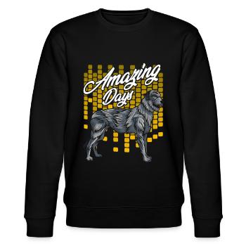 Irischer Wolfshund - Stanley/Stella Unisex Bio-Sweatshirt CHANGER  - Schwarz - Vorne - Nik (191cm) & Marisol (170cm)