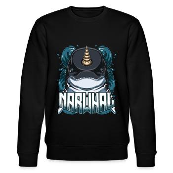 Narwals - Stanley/Stella Unisex Bio-Sweatshirt CHANGER  - Schwarz - Vorne - Nik (191cm) & Marisol (170cm)