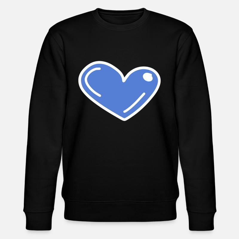 blue heart - Stanley/Stella CHANGER Unisex Organic Sweatshirt - black