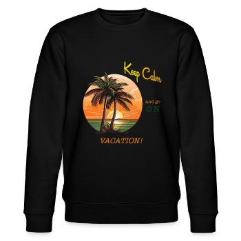 Keep calm and go on Vacation! Palmen am Strand - Stanley/Stella Unisex Bio-Sweatshirt CHANGER  - Schwarz - Vorne - Nik (191cm) & Marisol (170cm)