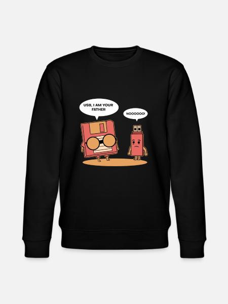 Lustig USB Diskette Kassette 80er - Stanley/Stella Unisex Bio-Sweatshirt CHANGER - Schwarz