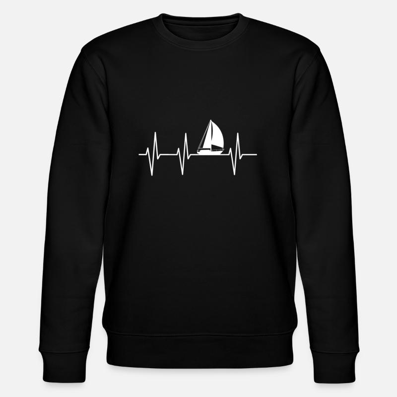 Sailing ship Herzschlag Captain - Stanley/Stella CHANGER Unisex Organic Sweatshirt - black