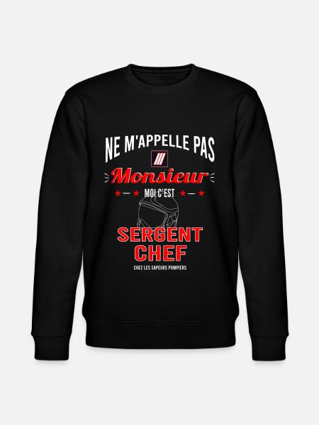 Pompier Sergent chef - Sweat bio CHANGER Stanley/Stella Unisexe - noir
