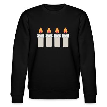 4. Advent Adventskranz Adventskerzen Adventszeit - Stanley/Stella Unisex Bio-Sweatshirt CHANGER  - Schwarz - Vorne - Nik (191cm) & Marisol (170cm)