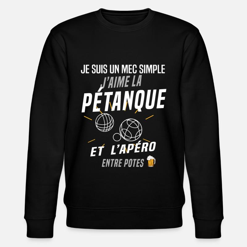 Pétanque et apéro - Sweat bio CHANGER Stanley/Stella Unisexe - noir