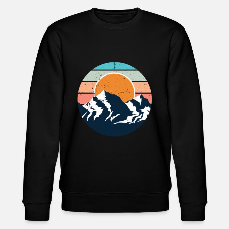 Herzschlag Berge - Stanley/Stella Unisex Bio-Sweatshirt CHANGER  - Schwarz