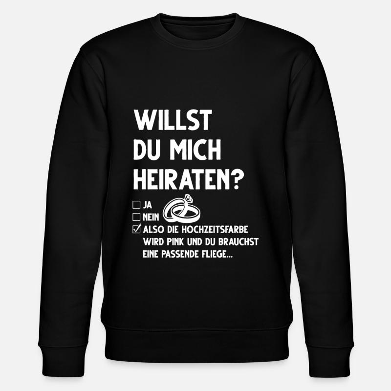 Heiratsantrag Marry Me Hochzeitsantrag - Stanley/Stella Unisex Bio-Sweatshirt CHANGER  - Schwarz