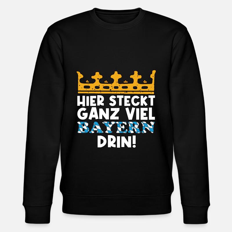 Bayern dahoam bayrisch Flagge Geschenkidee - Stanley/Stella Unisex Bio-Sweatshirt CHANGER  - Schwarz