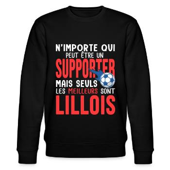 Cadeau foot lille supporter football lillois - Sweat bio CHANGER Stanley/Stella Unisexe - noir - Devant - Nik (191cm) & Marisol (170cm)