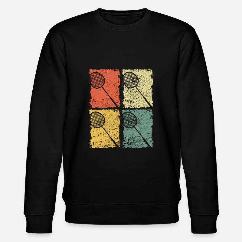 Badminton Racket Badminton Retro - Stanley/Stella CHANGER Unisex Organic Sweatshirt - black