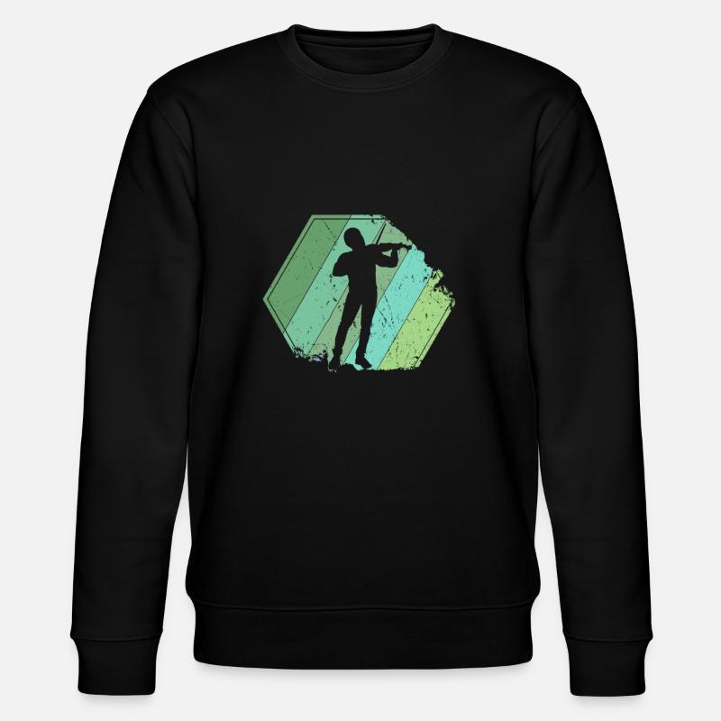 Violin Player Retro - Stanley/Stella CHANGER Unisex Organic Sweatshirt - black