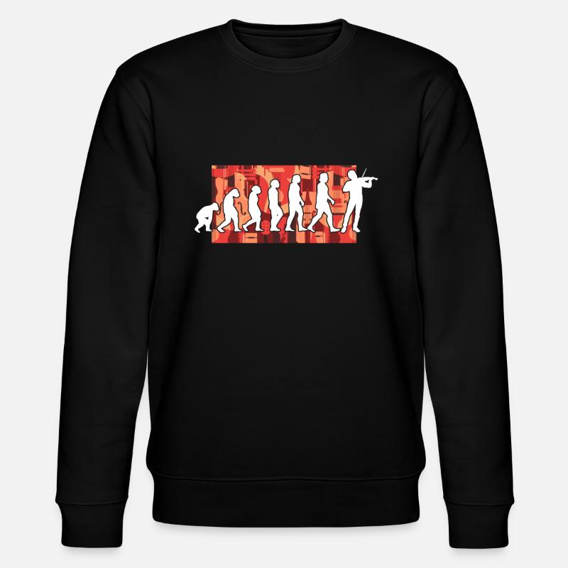Violinist Evolution - Stanley/Stella Unisex Bio-Sweatshirt CHANGER  - Schwarz