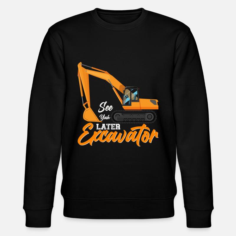 Baggerfahrer Bagger Führerschein Retro Bagger - Stanley/Stella Unisex Bio-Sweatshirt CHANGER  - Schwarz