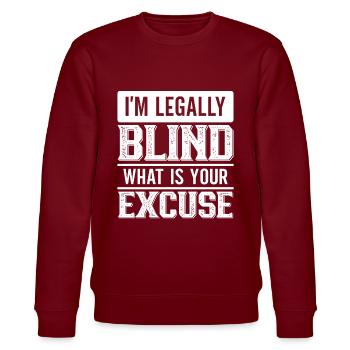 Blindheitsbewusstsein Gesetzlich Blind - Stanley/Stella Unisex Bio-Sweatshirt CHANGER  - Burgunderrot - Vorne - Nik (191cm) & Marisol (170cm)