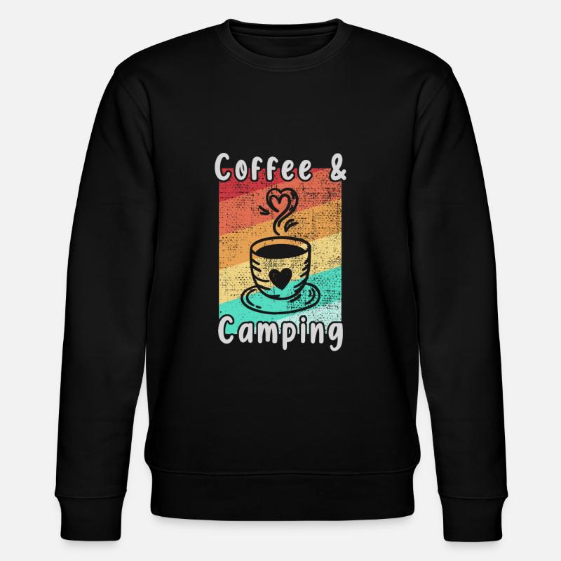Camping und Kaffee - Stanley/Stella Unisex Bio-Sweatshirt CHANGER  - Schwarz