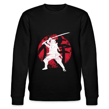 Samurai - Stanley/Stella CHANGER Unisex Organic Sweatshirt - black - Front - Nik (191cm) & Marisol (170cm)
