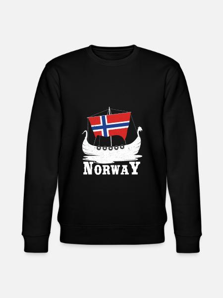 Norway boat viking gift - Stanley/Stella CHANGER Unisex Organic Sweatshirt - black