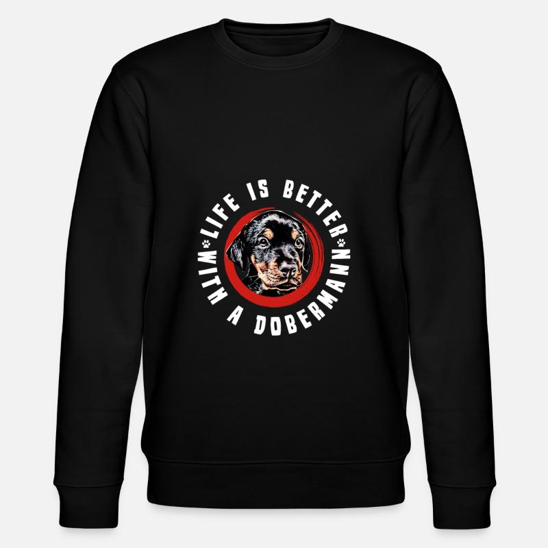 Dobermann Welpe - Stanley/Stella Unisex Bio-Sweatshirt CHANGER  - Schwarz