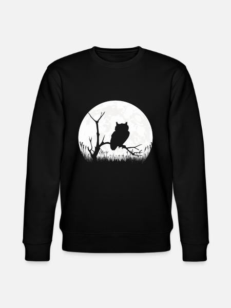 Eule Mond Schlafshirt Geschenk - Stanley/Stella Unisex Bio-Sweatshirt CHANGER  - Schwarz