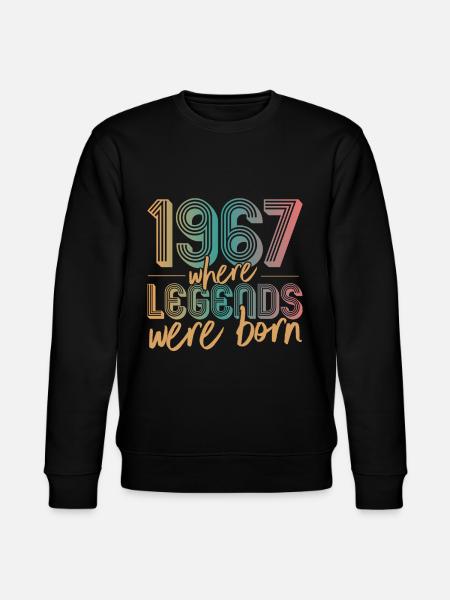 55th birthday Legends were born in 1967 - Stanley/Stella CHANGER Unisex Organic Sweatshirt - black