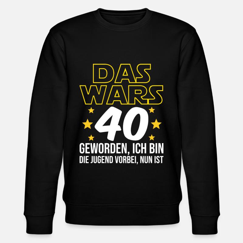 40. Geburtstag Das Wars Mit Der Jugend vierzig - Stanley/Stella Unisex Bio-Sweatshirt CHANGER  - Schwarz