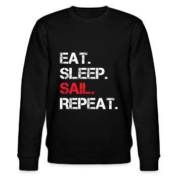 Eat Sleep Sail Repeat Sailor Sailing - Stanley/Stella CHANGER Unisex Organic Sweatshirt - black - Front - Nik (191cm) & Marisol (170cm)