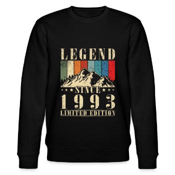 Legende 1993 Geburtstag geboren im Jahr 1993 - Stanley/Stella Unisex Bio-Sweatshirt CHANGER  - Schwarz - Vorne - Nik (191cm) & Marisol (170cm)
