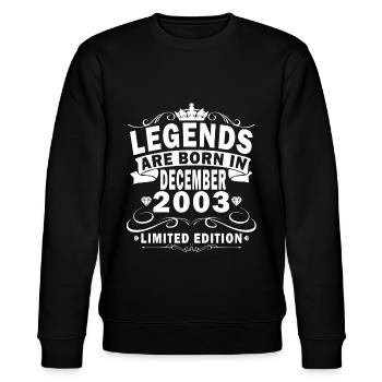 Vintage 2003 December Birthday - 20 Years - Stanley/Stella CHANGER Unisex Organic Sweatshirt - black - Front - Nik (191cm) & Marisol (170cm)
