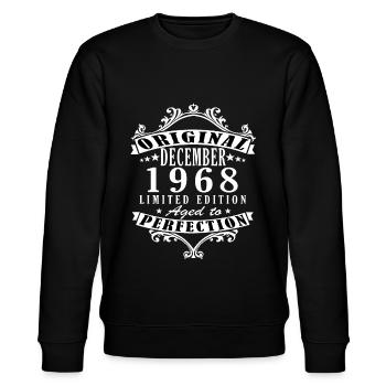 December 1968 Birthday Present December 1968 - Stanley/Stella CHANGER Unisex Organic Sweatshirt - black - Front - Nik (191cm) & Marisol (170cm)