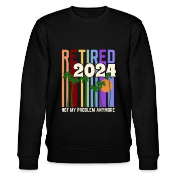Retired 2024 Not My Problem Anymore - Stanley/Stella Unisex Bio-Sweatshirt CHANGER  - Schwarz - Vorne - Nik (191cm) & Marisol (170cm)