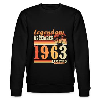 Legend 60 years 1963 December 60 years anniversary - Stanley/Stella CHANGER Unisex Organic Sweatshirt - black - Front - Nik (191cm) & Marisol (170cm)