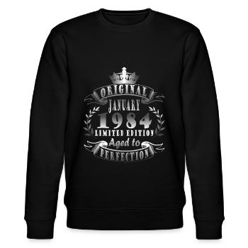 Legend 40 years 1984 January 40 years anniversary - Stanley/Stella CHANGER Unisex Organic Sweatshirt - black - Front - Nik (191cm) & Marisol (170cm)
