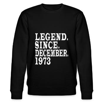 Original 1973 Jahrgang - 1973 Geburtstagsgeschenk - Stanley/Stella Unisex Bio-Sweatshirt CHANGER  - Schwarz - Vorne - Nik (191cm) & Marisol (170cm)
