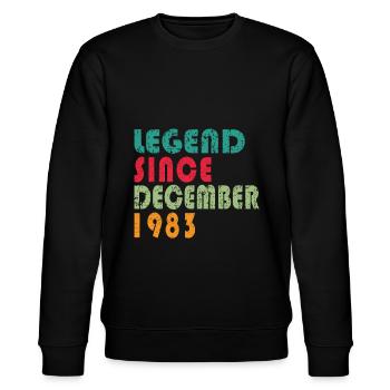 1983| Die Legende seit 1983 Geburtstag - Stanley/Stella Unisex Bio-Sweatshirt CHANGER  - Schwarz - Vorne - Nik (191cm) & Marisol (170cm)