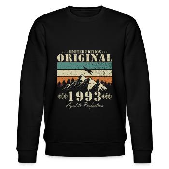 1993 Original - Made in 1993 - Limited Edition - Stanley/Stella CHANGER Unisex Organic Sweatshirt - black - Front - Nik (191cm) & Marisol (170cm)