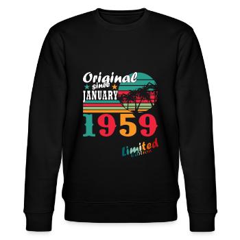 Geburtstagsgeschenke, geboren im Januar 1959 - Stanley/Stella Unisex Bio-Sweatshirt CHANGER  - Schwarz - Vorne - Nik (191cm) & Marisol (170cm)