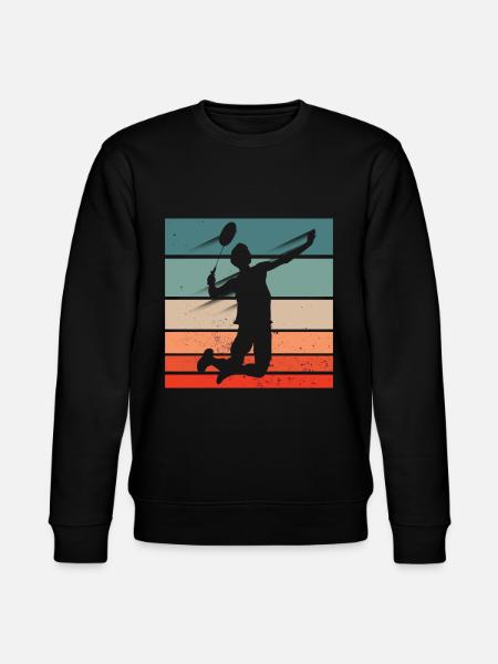 Badminton Player Jump Smash - Stanley/Stella CHANGER Unisex Organic Sweatshirt - black