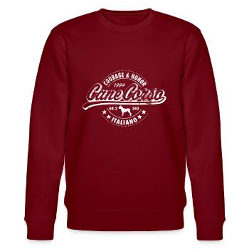 Cane Corso - Stanley/Stella CHANGER Unisex Organic Sweatshirt - burgundy - Front - Nik (191cm) & Marisol (170cm)