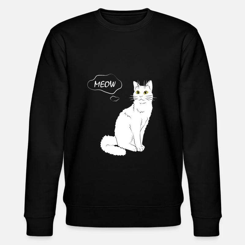 Cat Meow - Cat Lover - Stanley/Stella CHANGER Unisex Organic Sweatshirt - black