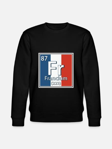 Francium Element Periodic Table - Stanley/Stella CHANGER Unisex Organic Sweatshirt - black