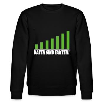 Daten sind Fakten - Stanley/Stella Unisex Bio-Sweatshirt CHANGER  - Schwarz - Vorne - Nik (191cm) & Marisol (170cm)