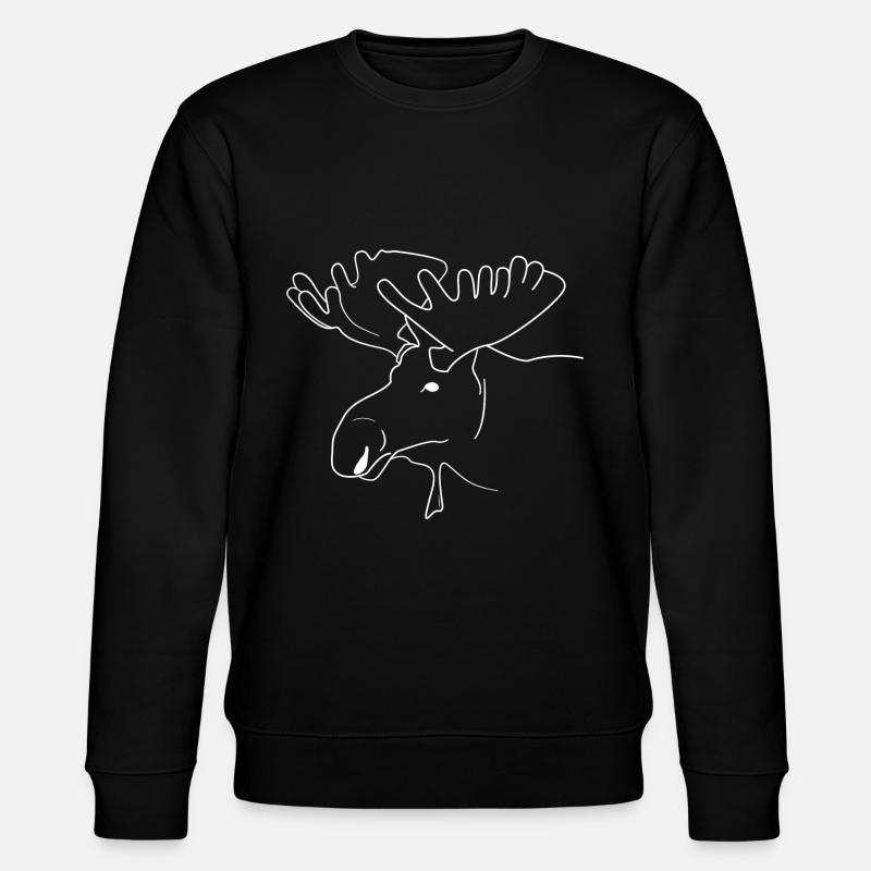 Elch - Elchgeweih - Stanley/Stella Unisex Bio-Sweatshirt CHANGER  - Schwarz