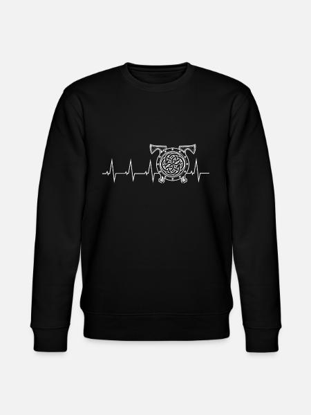 Viking - heartbeat - shield - Stanley/Stella CHANGER Unisex Organic Sweatshirt - black