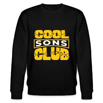 Cool Sons Club Groovy Retro Dad Mom Father's Day - Stanley/Stella CHANGER Unisex Organic Sweatshirt - black - Front - Nik (191cm) & Marisol (170cm)
