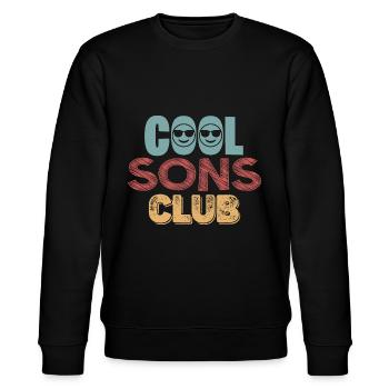 Cool Sons Club Groovy Retro Dad Mom Father's Day - Stanley/Stella CHANGER Unisex Organic Sweatshirt - black - Front - Nik (191cm) & Marisol (170cm)