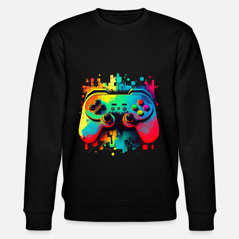 Game Retro - Stanley/Stella Unisex Bio-Sweatshirt CHANGER  - Schwarz